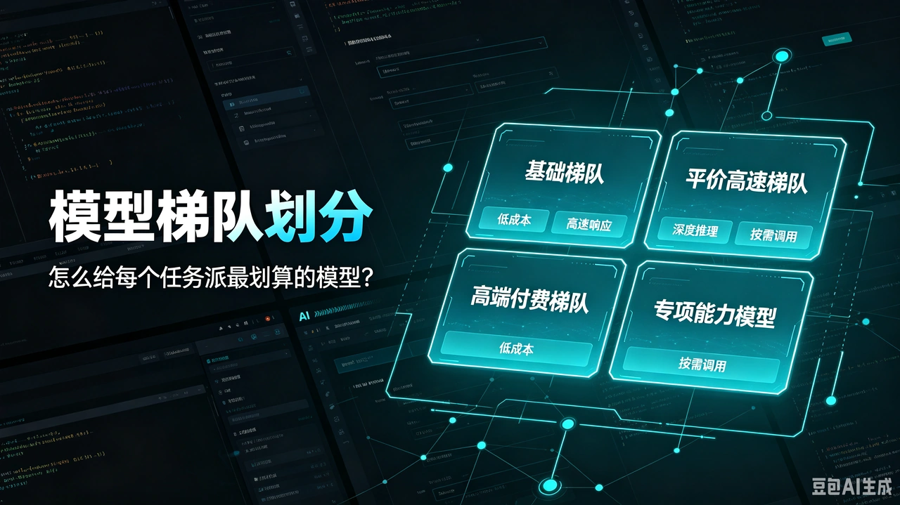 封面图:模型梯队金字塔——基础 / 平价高速 / 高端付费 / 专项能力四档