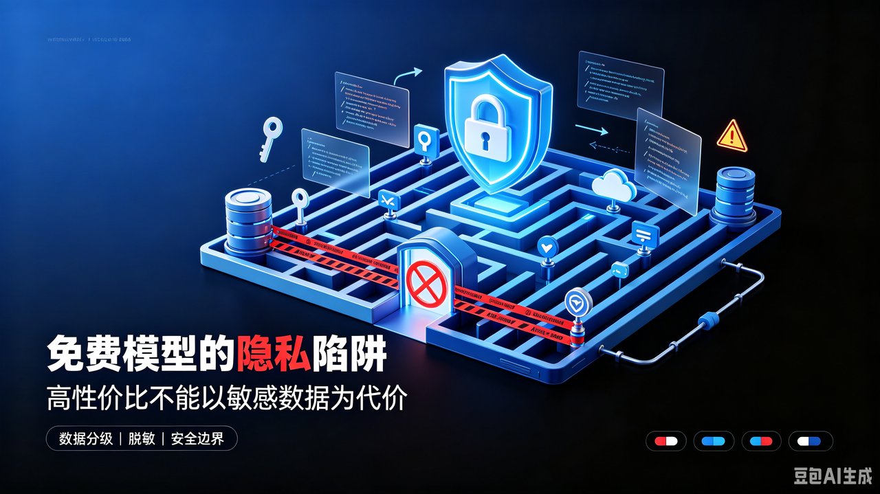 封面图:免费模型的隐私陷阱——高性价比不能以敏感数据为代价