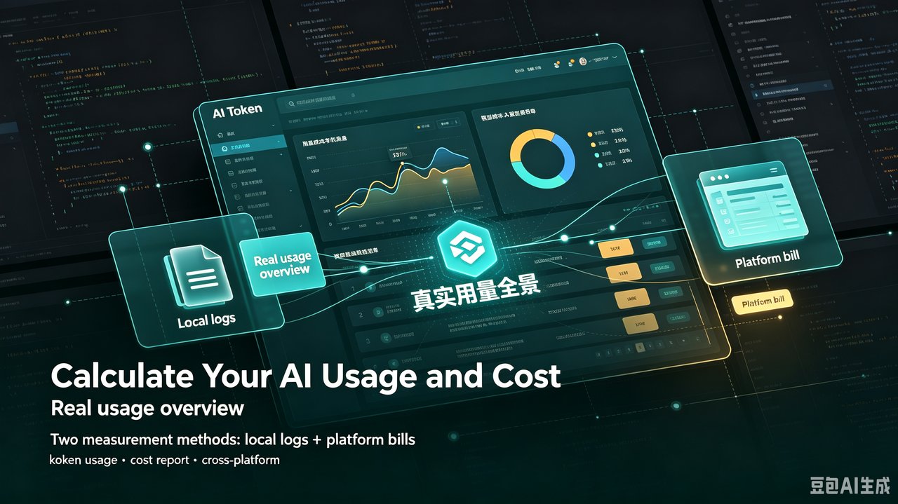 Cover image: measuring AI token usage and cost — local logs versus platform bills