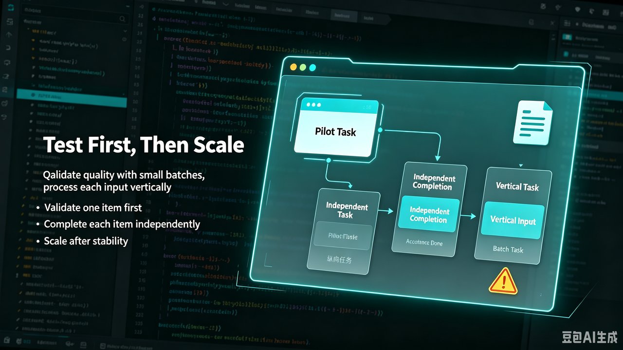 Cover image: Pilot before scale — validate quality in small batches, finish each input vertically