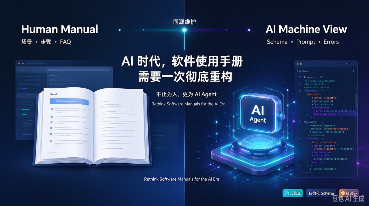 封面图:AI 时代软件手册需要彻底重构,不止为人更为 AI Agent